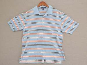 Alan Flusser Golf Polo Shirt Size Large Stripes
